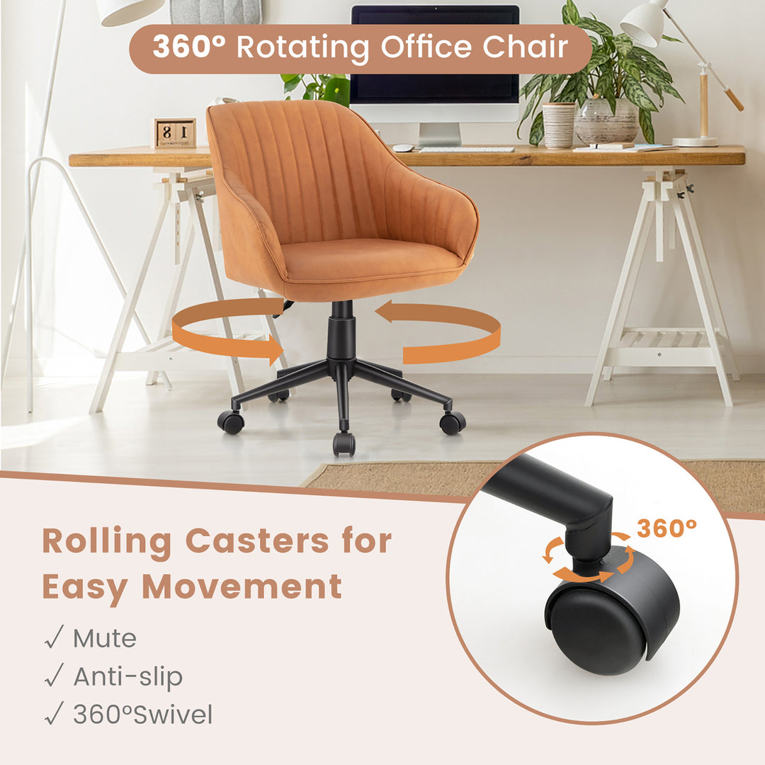 Set of 2 Adjustable Office Chair Rolling Swivel Armchair Computer Desk Chair Image 8