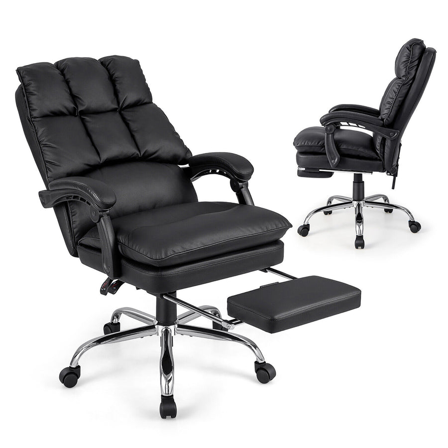 High Back Reclining Office Chair Ergonomic Computer Desk Chair w/ Footrest and Pad Image 1