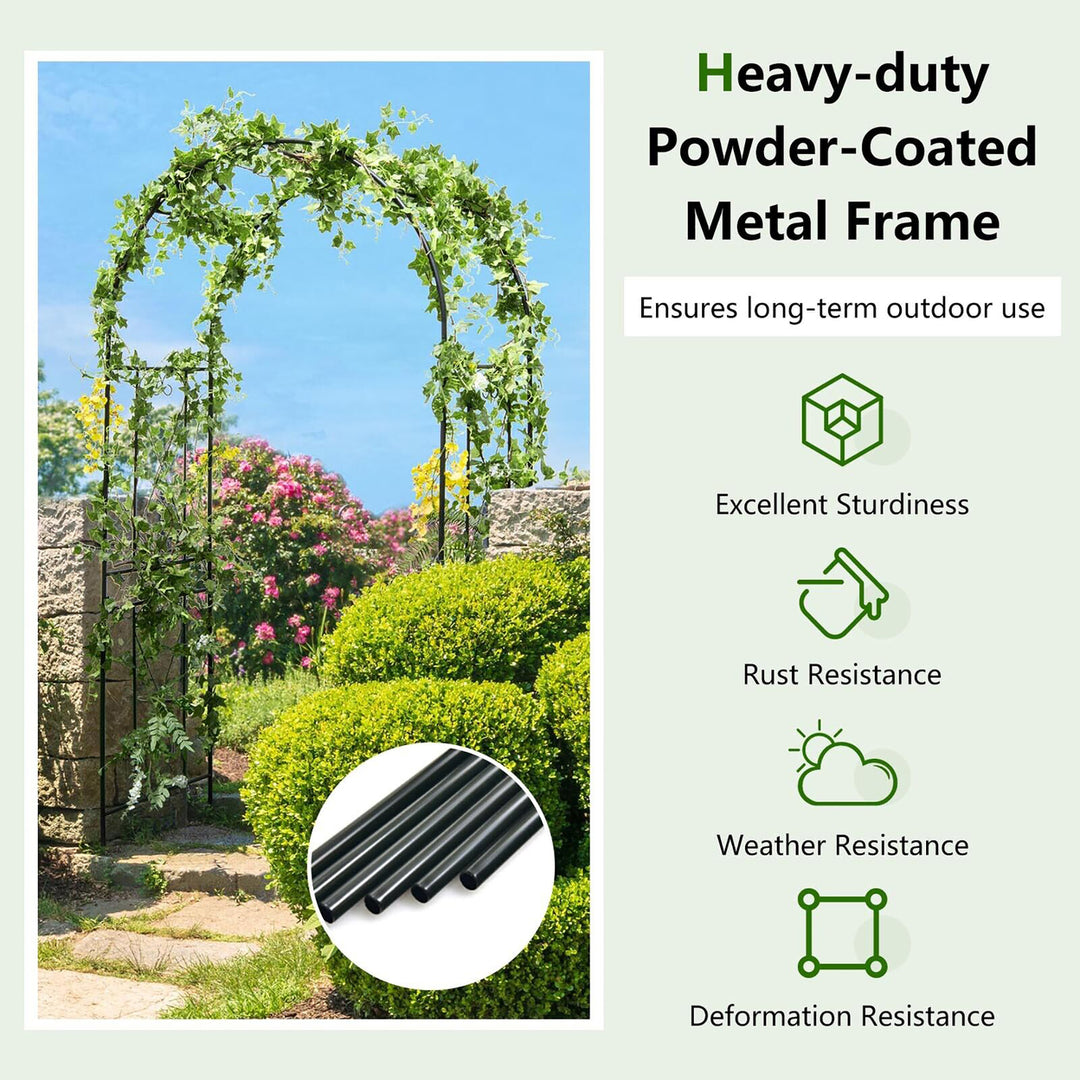 Garden Arch Arbor Trellis 7.2 ft Metal Archway Patio Pergola for Climbing Plants Image 8