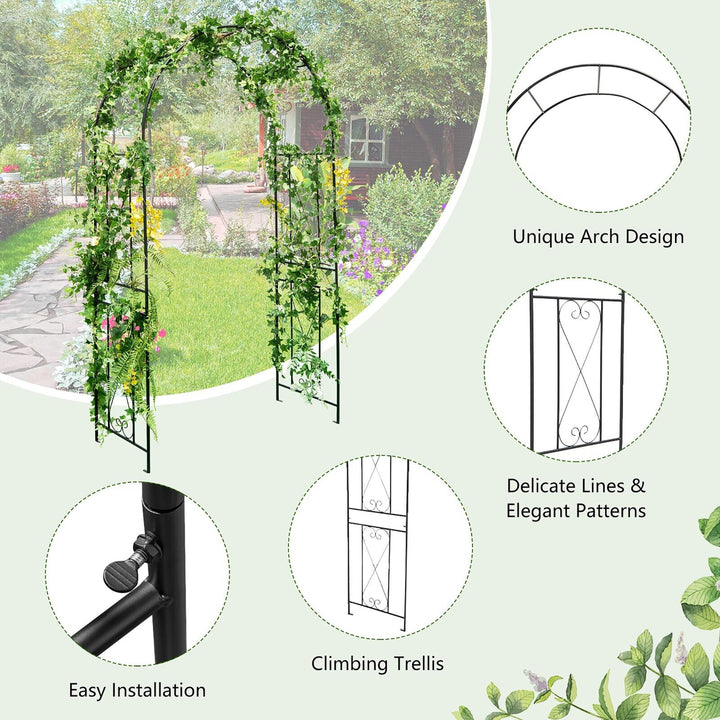 Garden Arch Arbor Trellis 7.2 ft Metal Archway Patio Pergola for Climbing Plants Image 9