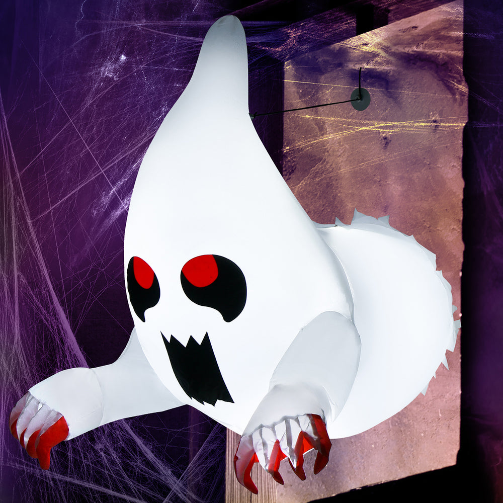 3.3 ft Inflatable Ghost Broke Out from Window w/ Built-in LED Lights Indoor Outdoor Image 2