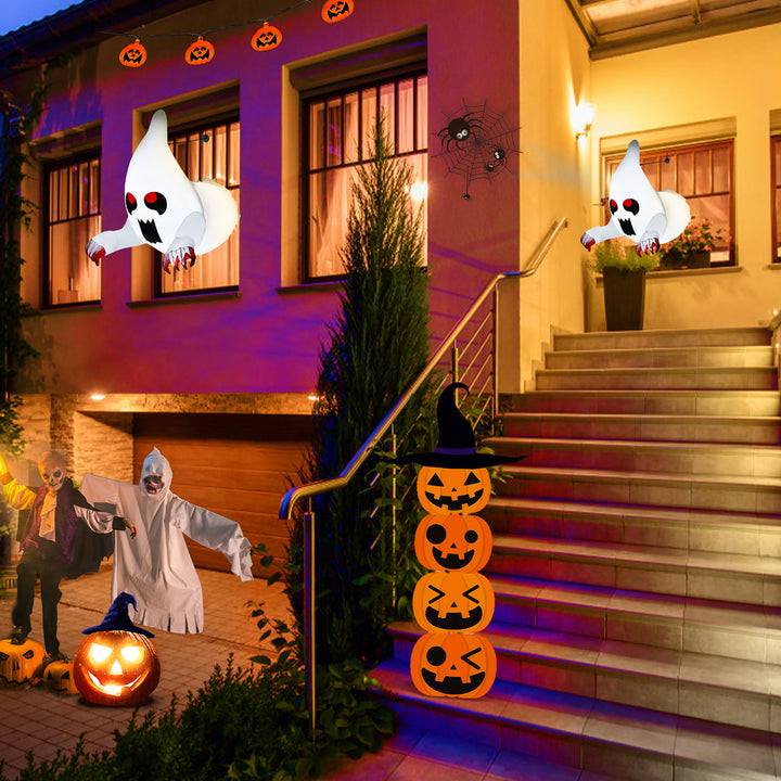 3.3 ft Inflatable Ghost Broke Out from Window w/ Built-in LED Lights Indoor Outdoor Image 4