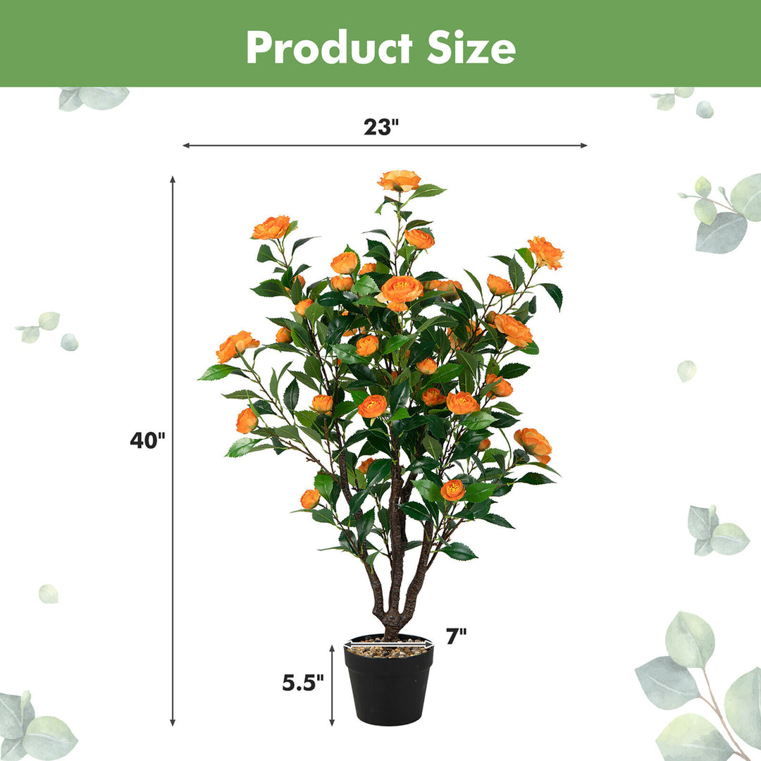 3.3 FT Artificial Tree Artificial Camellia Tree Faux Plant for Indoor and Outdoor Image 2