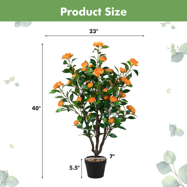 3.3 FT Artificial Tree Artificial Camellia Tree Faux Plant for Indoor and Outdoor Image 2