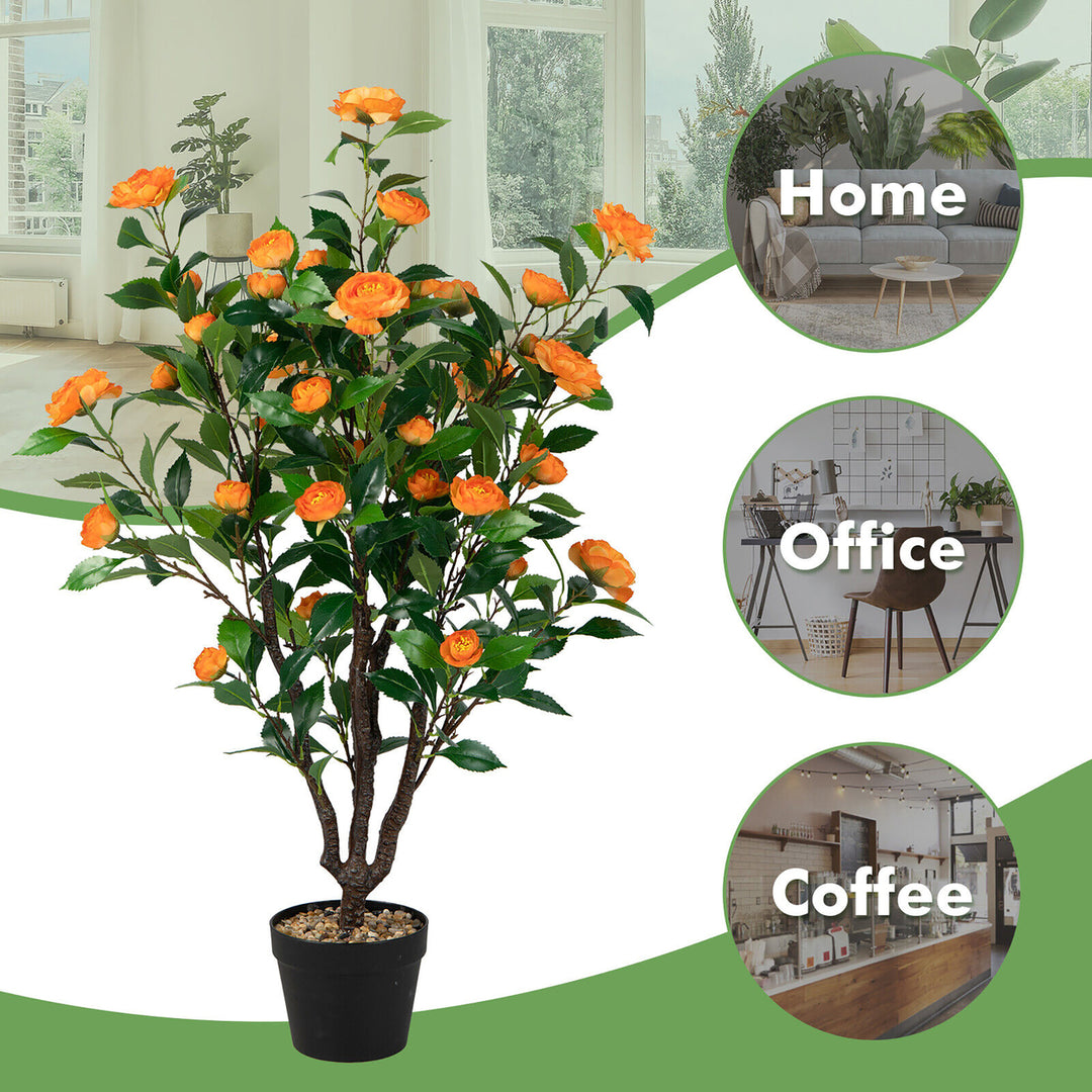 3.3 FT Artificial Tree Artificial Camellia Tree Faux Plant for Indoor and Outdoor Image 4