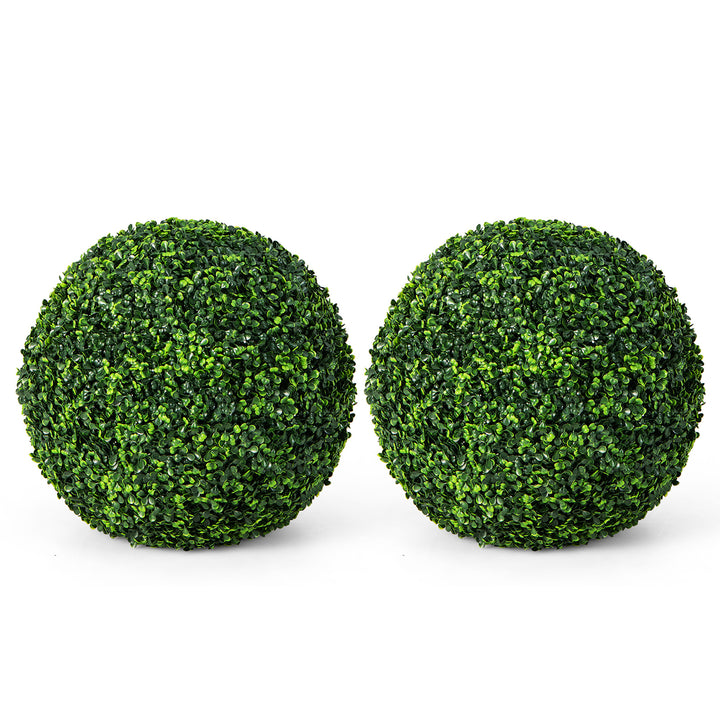 2 PCS Artificial Plant Topiary Ball 19 Faux Decorative Balls for Indoor Outdoor Image 1