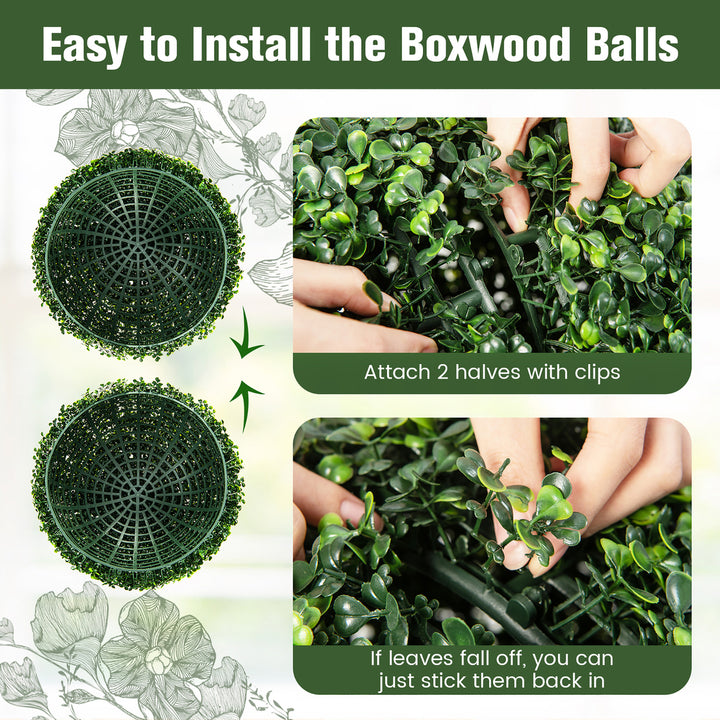 2 PCS Artificial Plant Topiary Ball 19 Faux Decorative Balls for Indoor Outdoor Image 5