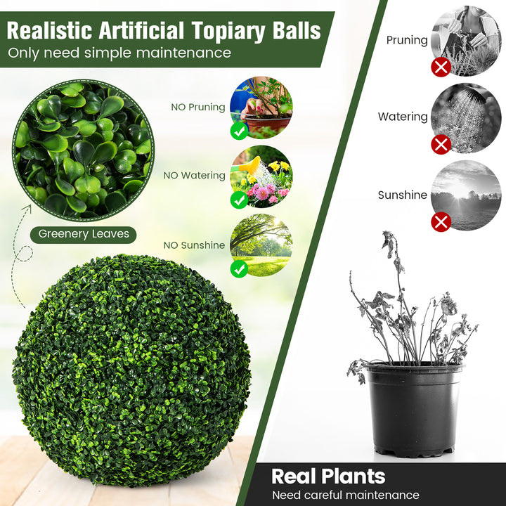 2 PCS Artificial Plant Topiary Ball 19 Faux Decorative Balls for Indoor Outdoor Image 7