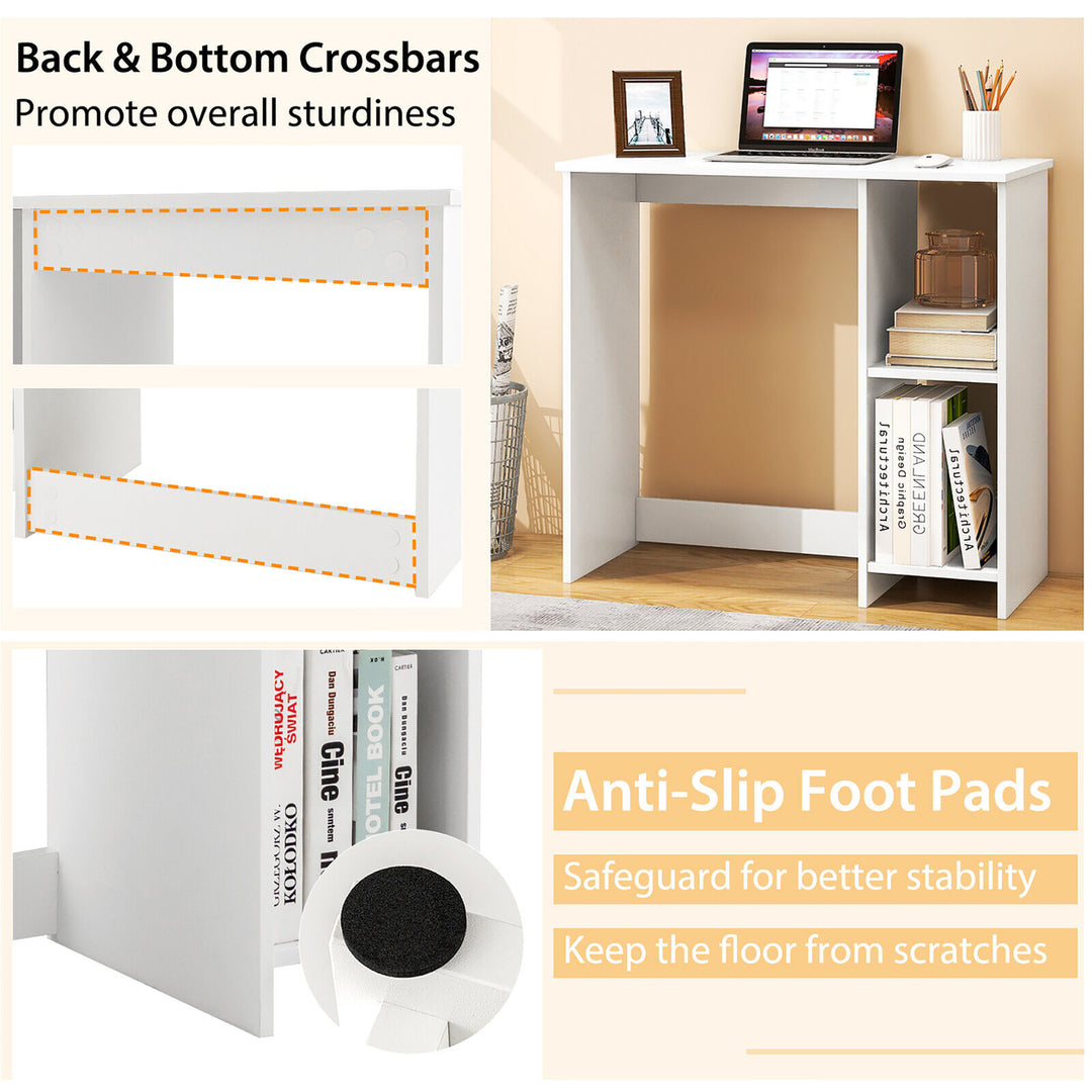 31.5 Small Computer Desk Home Office Study Writing Desk with 2 Compartments Image 9