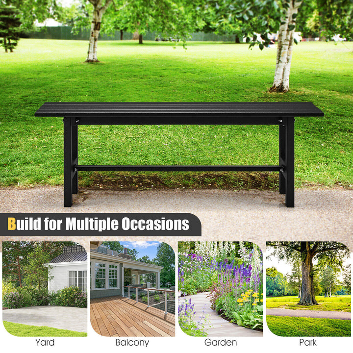 Outdoor HDPE Bench w/ Metal Frame 47 x 14 x 16 for Yard Garden Image 2