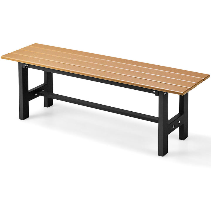 Outdoor HDPE Bench w/ Metal Frame 47 x 14 x 16 for Yard Garden Image 4