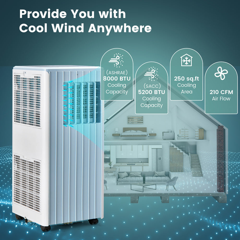 Portable Air Conditioner 10000 BTU ASHRAE 3-in-1 AC Unit w/ Humidifier and Sleep Mode Image 2