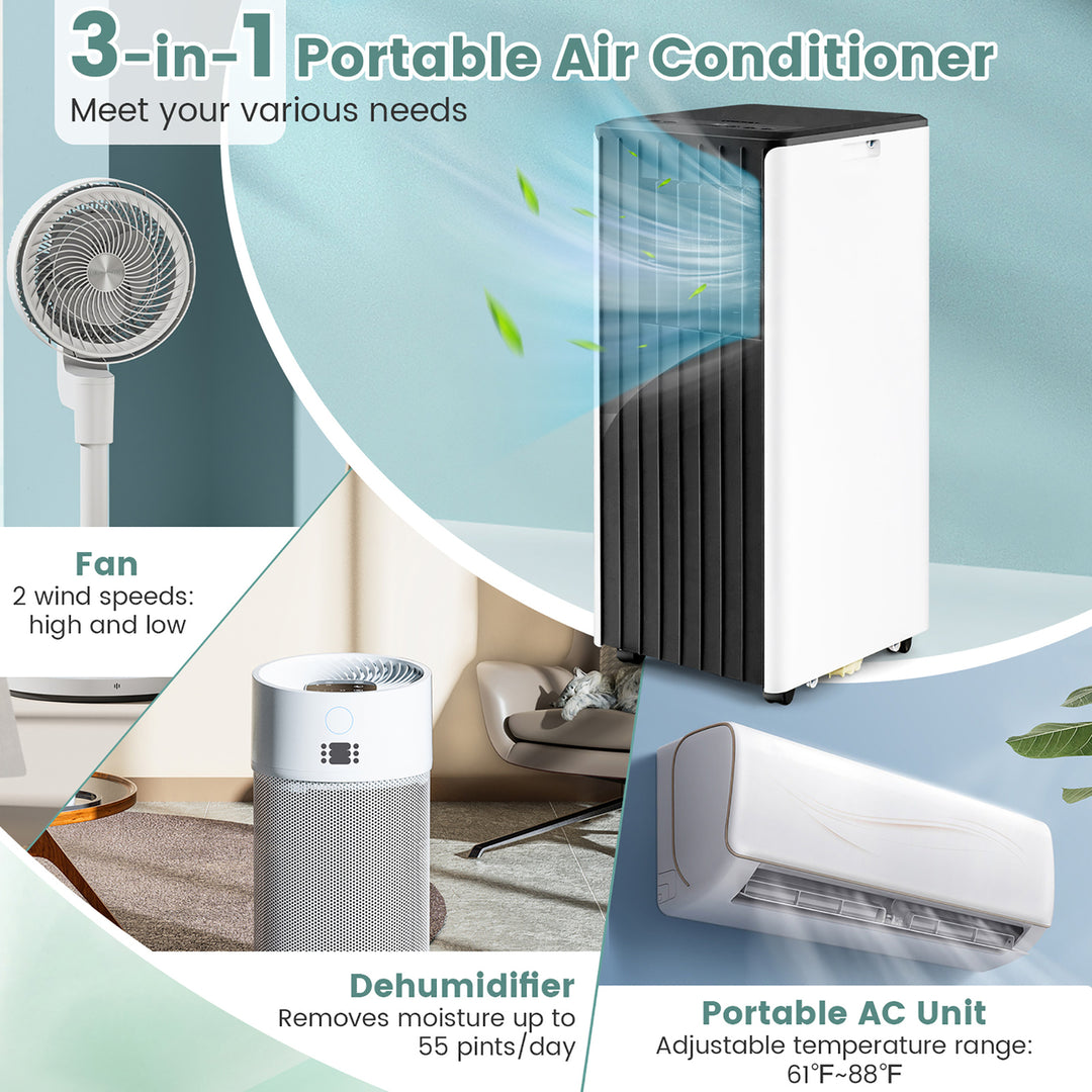 Portable Air Conditioner 10000 BTU ASHRAE 3-in-1 AC Unit w/ Humidifier and Sleep Mode Image 3