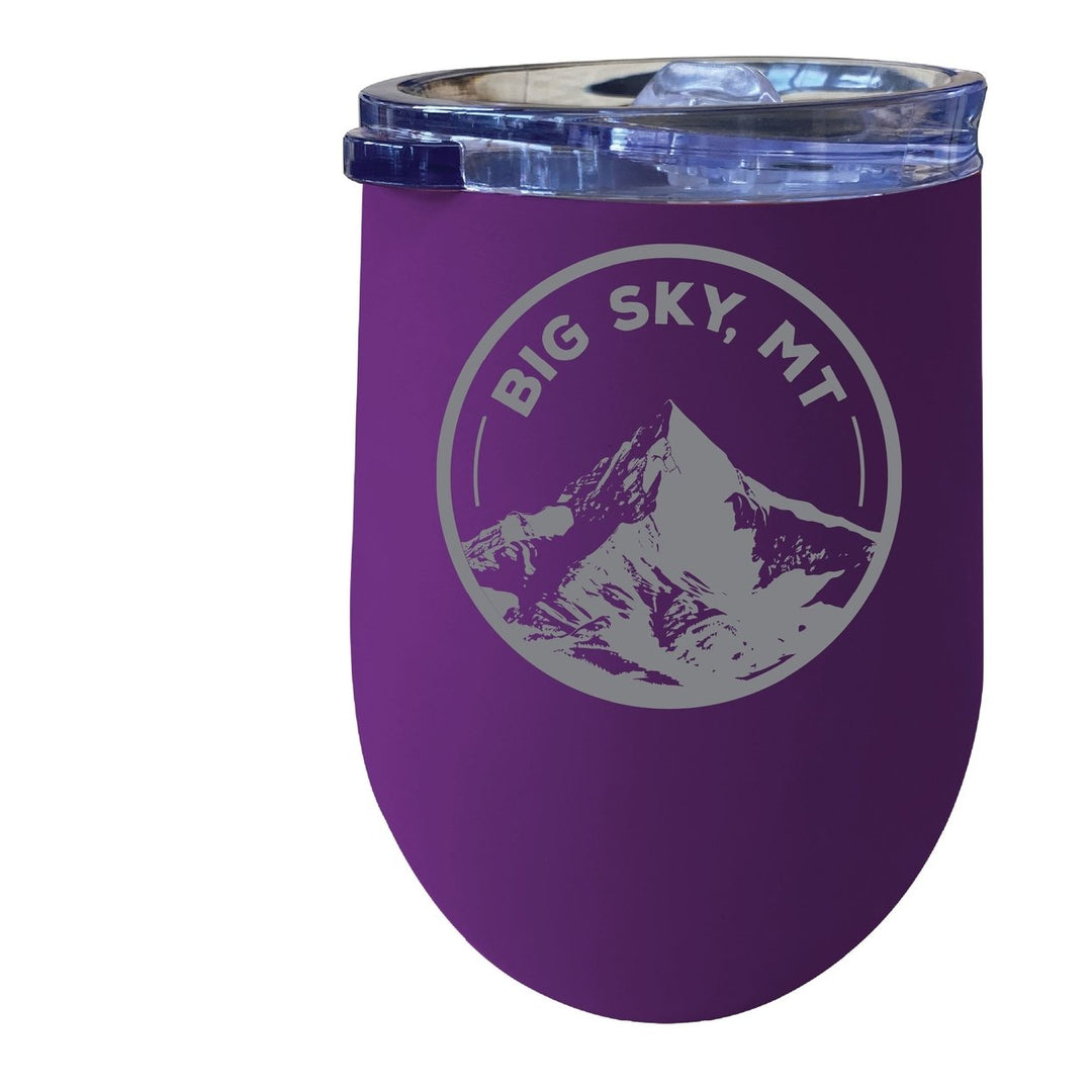 Big Sky Montana Souvenir 12 oz Engraved Insulated Wine Stainless Steel Tumbler Image 1