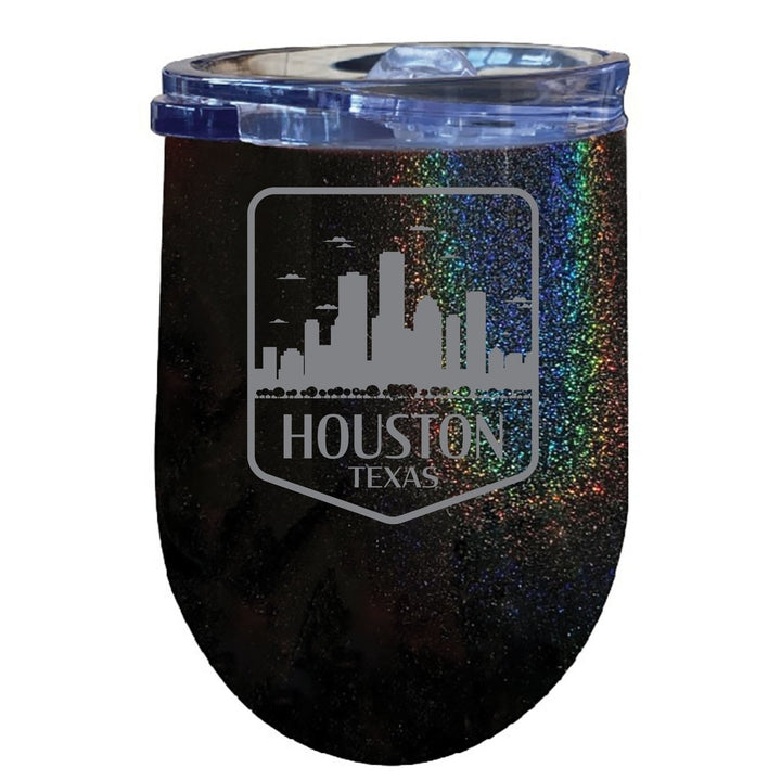 Houston Texas Souvenir 12 oz Engraved Insulated Wine Stainless Steel Tumbler Image 1