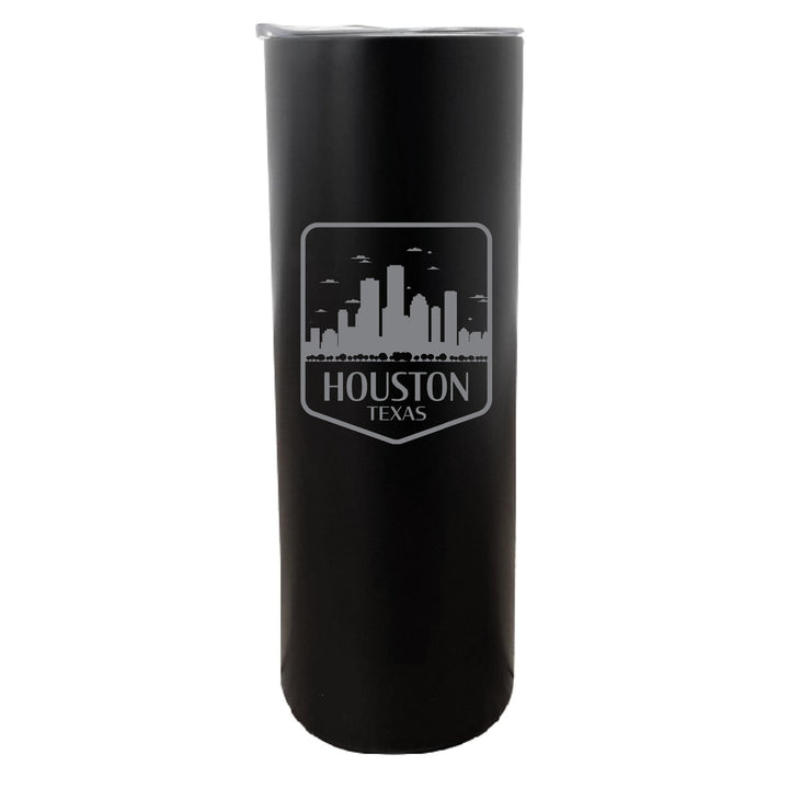 Houston Texas Souvenir 20 oz Engraved Insulated Stainless Steel Skinny Tumbler Image 5