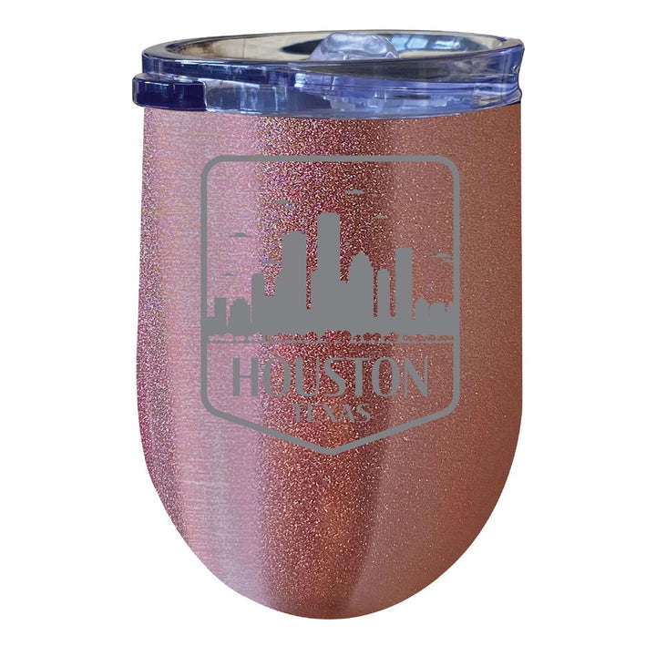 Houston Texas Souvenir 12 oz Engraved Insulated Wine Stainless Steel Tumbler Image 5