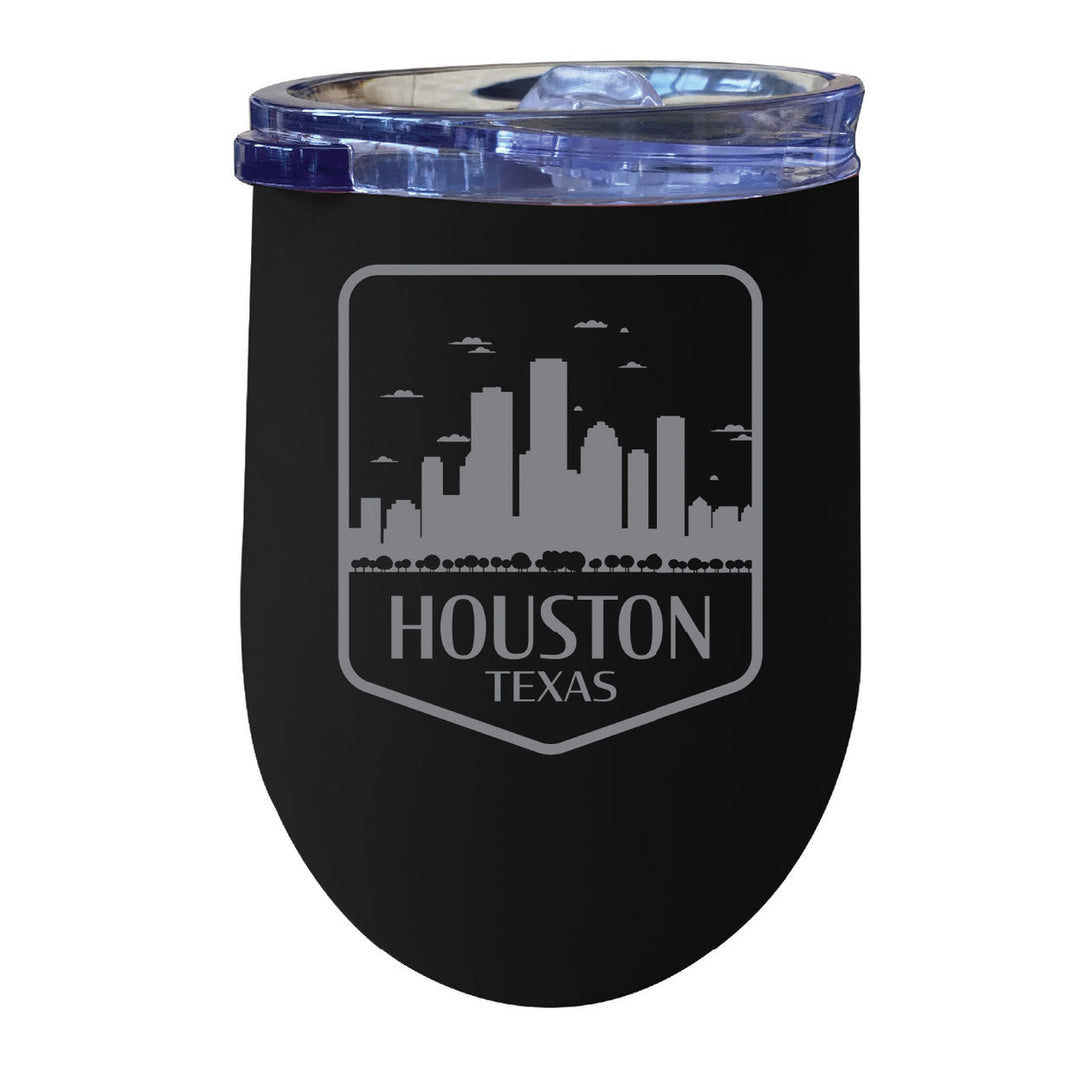 Houston Texas Souvenir 12 oz Engraved Insulated Wine Stainless Steel Tumbler Image 6