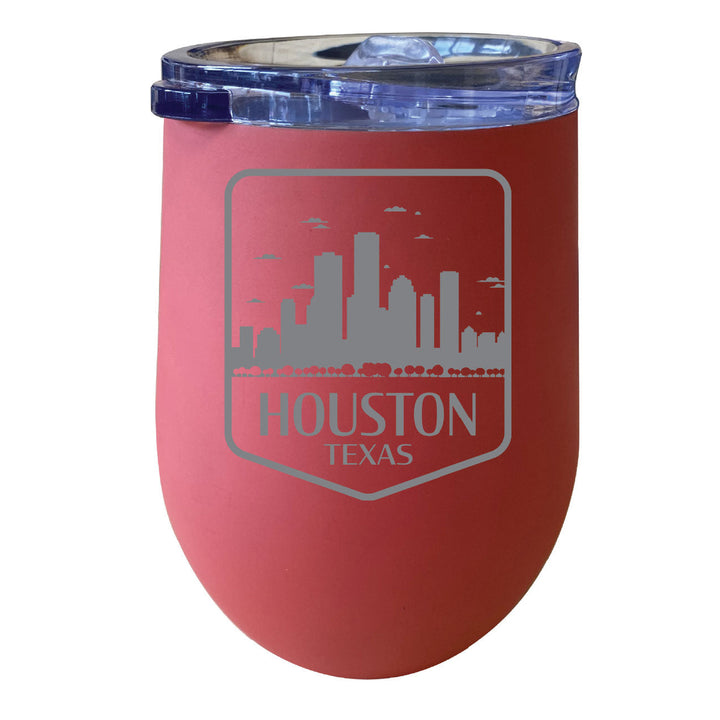 Houston Texas Souvenir 12 oz Engraved Insulated Wine Stainless Steel Tumbler Image 7