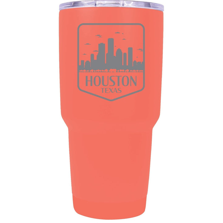 Houston Texas Souvenir 24 oz Engraved Insulated Stainless Steel Tumbler Image 1