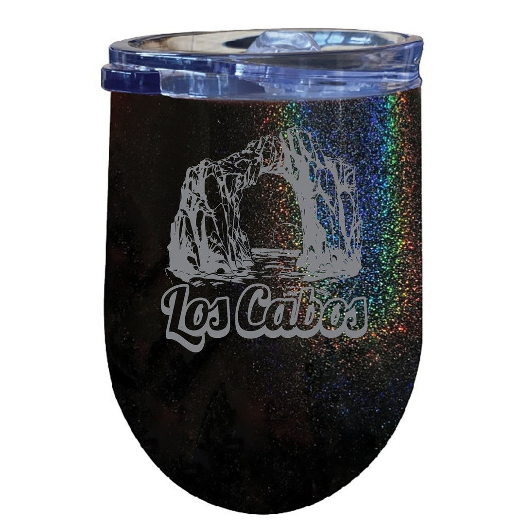 Los Cabos Mexico Souvenir 12 oz Engraved Insulated Wine Stainless Steel Tumbler Image 2