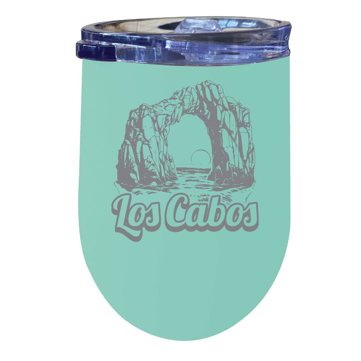 Los Cabos Mexico Souvenir 12 oz Engraved Insulated Wine Stainless Steel Tumbler Image 1