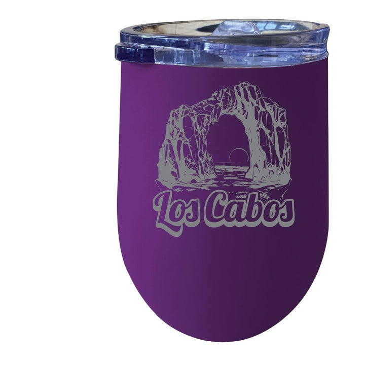 Los Cabos Mexico Souvenir 12 oz Engraved Insulated Wine Stainless Steel Tumbler Image 1