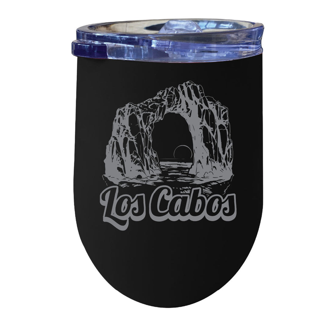 Los Cabos Mexico Souvenir 12 oz Engraved Insulated Wine Stainless Steel Tumbler Image 8