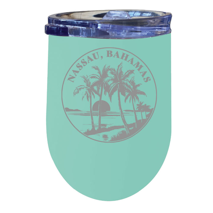 Nassau the Bahamas Souvenir 12 oz Engraved Insulated Wine Stainless Steel Tumbler Image 3