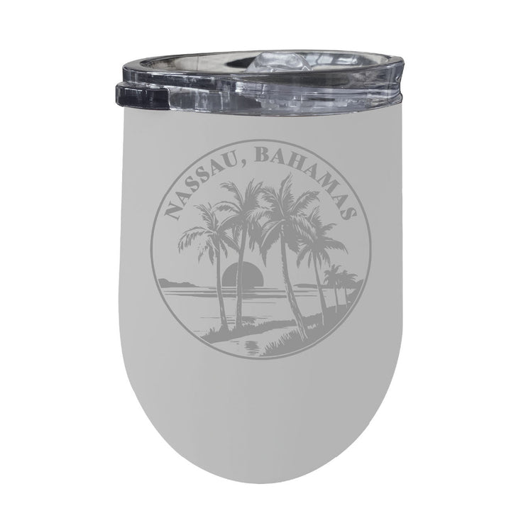 Nassau the Bahamas Souvenir 12 oz Engraved Insulated Wine Stainless Steel Tumbler Image 4