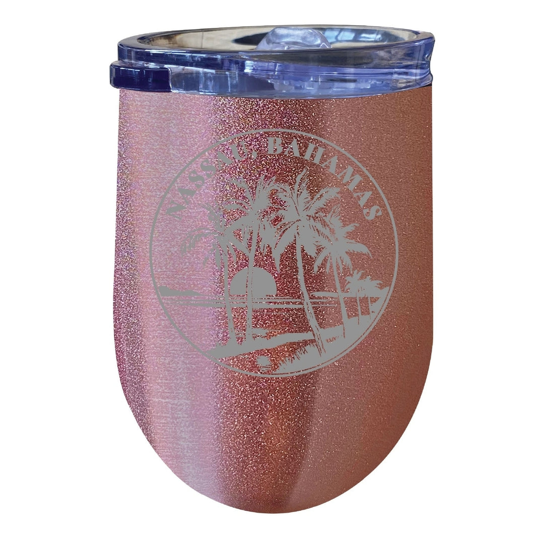 Nassau the Bahamas Souvenir 12 oz Engraved Insulated Wine Stainless Steel Tumbler Image 5