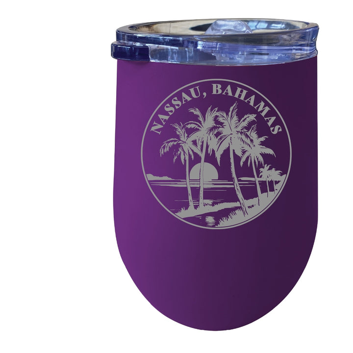Nassau the Bahamas Souvenir 12 oz Engraved Insulated Wine Stainless Steel Tumbler Image 6