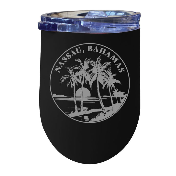 Nassau the Bahamas Souvenir 12 oz Engraved Insulated Wine Stainless Steel Tumbler Image 8