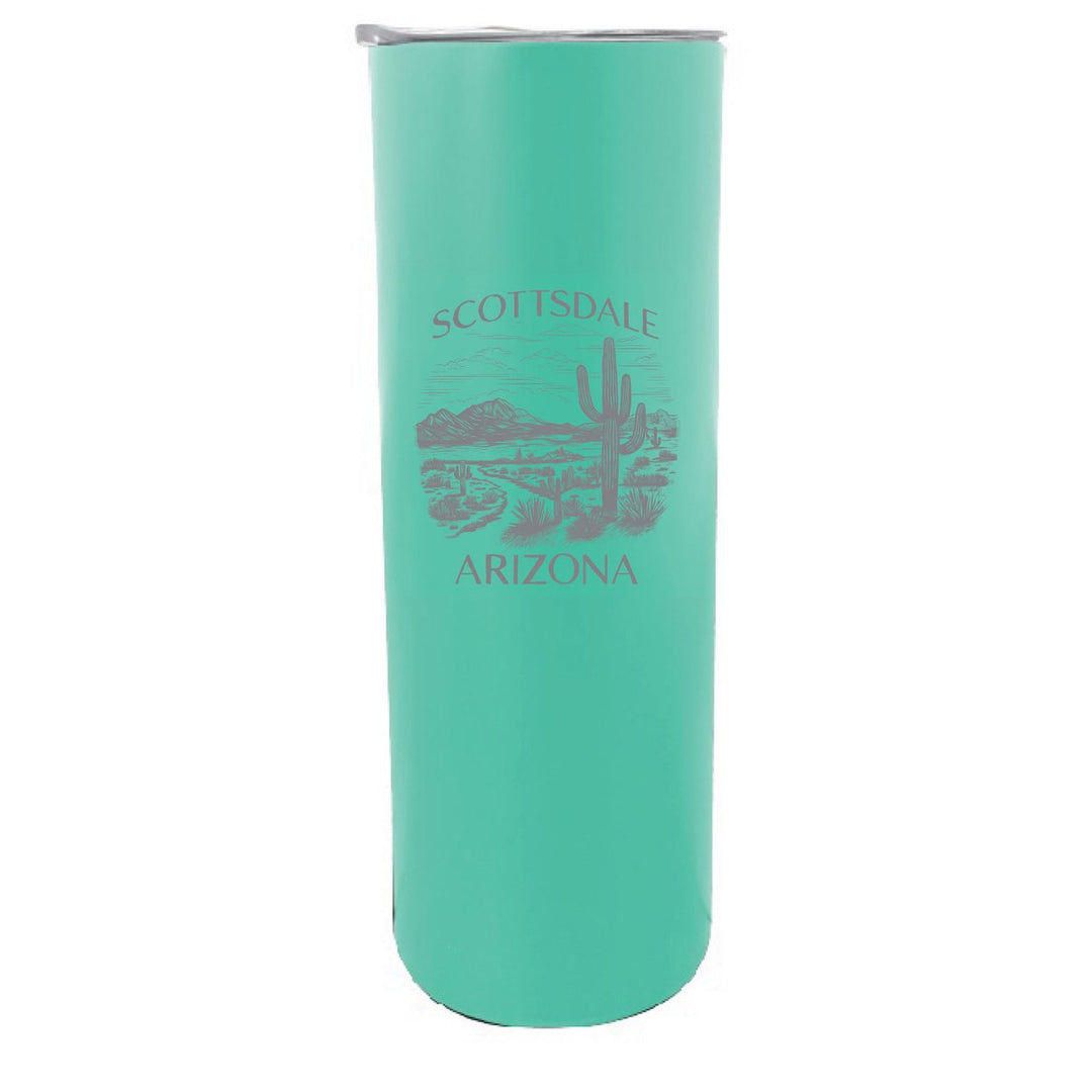 Scottsdale Arizona Souvenir 20 oz Engraved Insulated Stainless Steel Skinny Tumbler Image 1