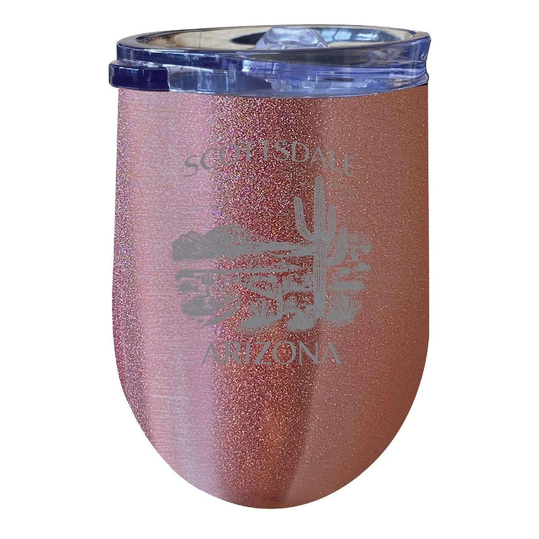 Scottsdale Arizona Souvenir 12 oz Engraved Insulated Wine Stainless Steel Tumbler Image 1