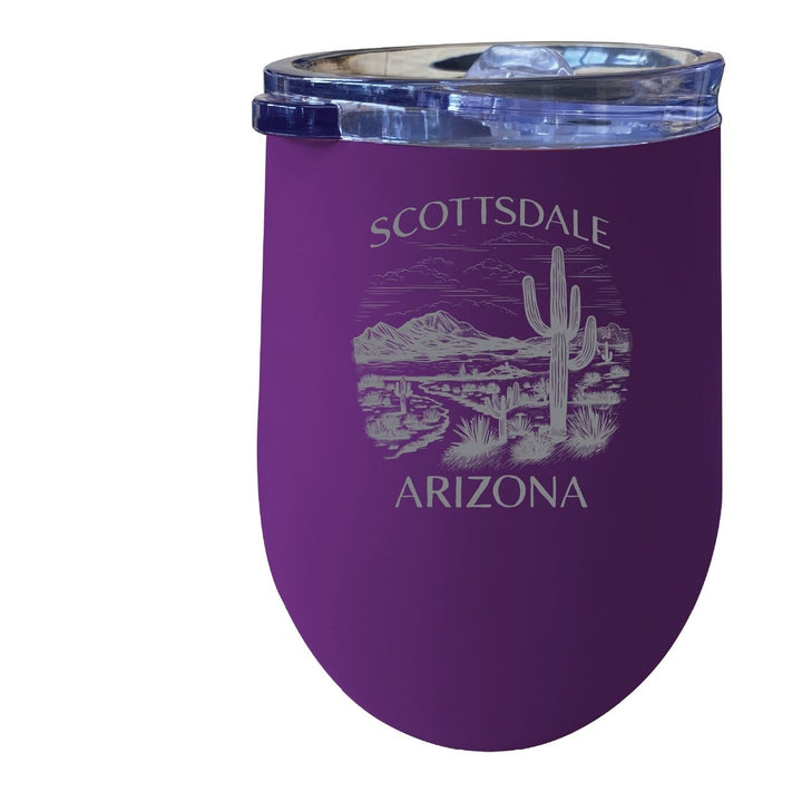 Scottsdale Arizona Souvenir 12 oz Engraved Insulated Wine Stainless Steel Tumbler Image 1