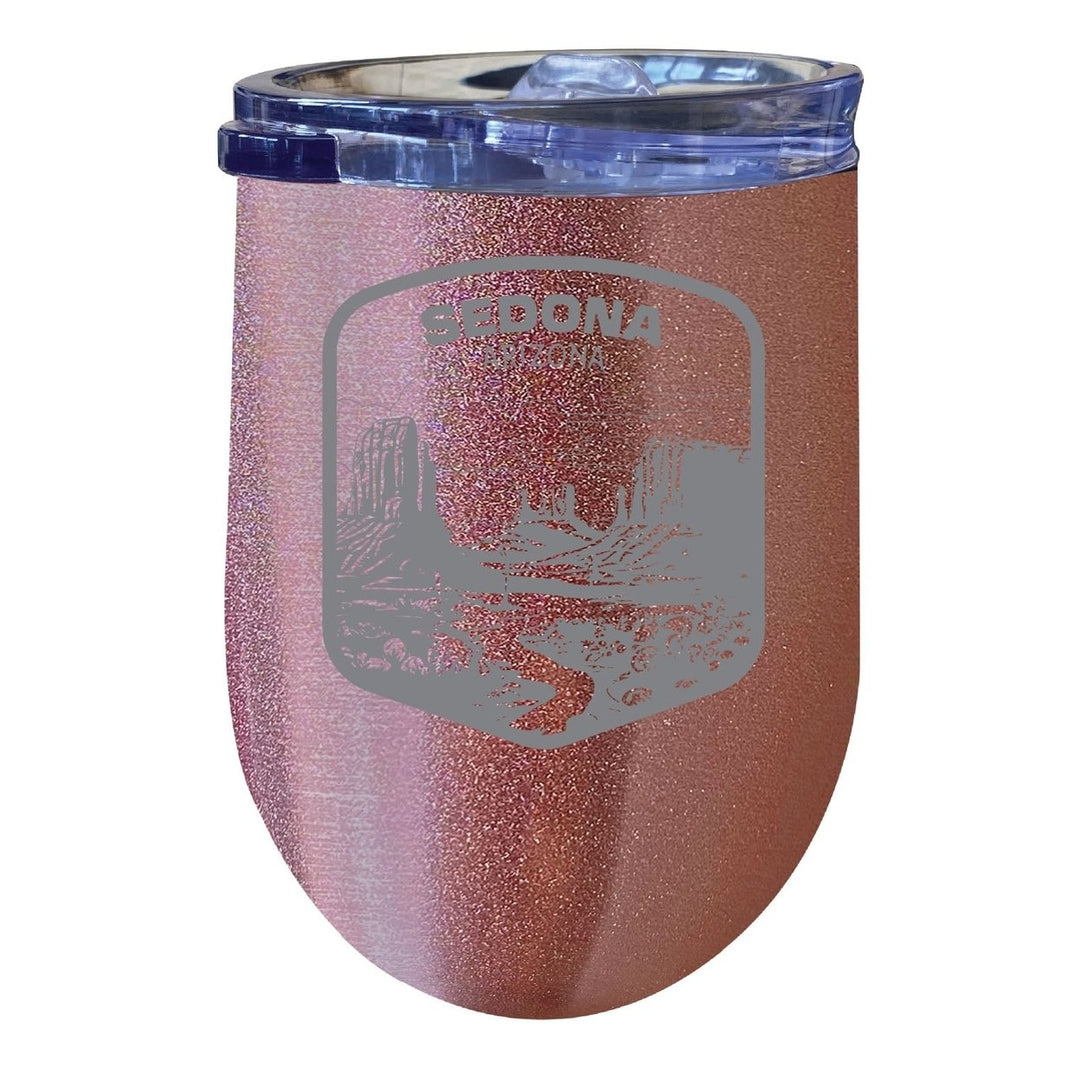 Sedona Arizona Souvenir 12 oz Engraved Insulated Wine Stainless Steel Tumbler Image 1