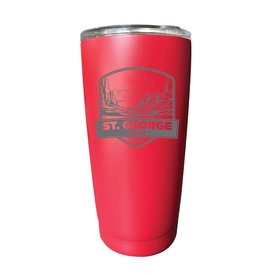 St. George Utah Souvenir 16 oz Engraved Stainless Steel Insulated Tumbler Image 1