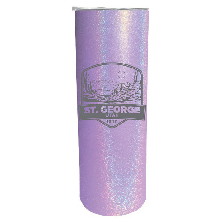 St. George Utah Souvenir 20 oz Engraved Insulated Stainless Steel Skinny Tumbler Image 2