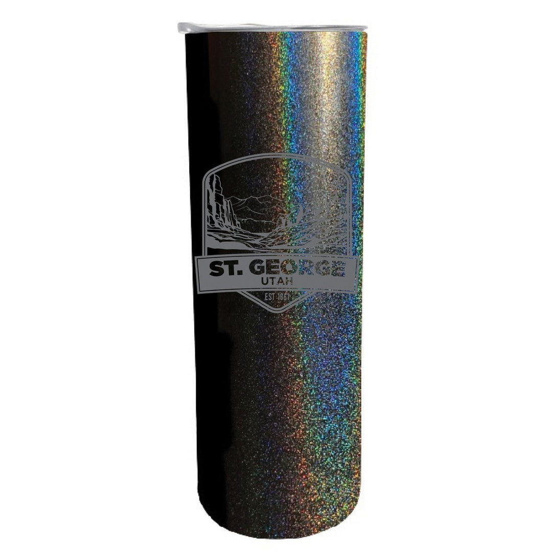 St. George Utah Souvenir 20 oz Engraved Insulated Stainless Steel Skinny Tumbler Image 1