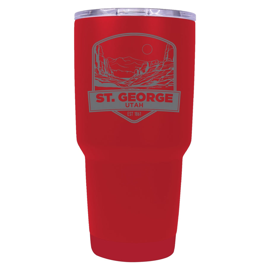 St. George Utah Souvenir 24 oz Engraved Insulated Stainless Steel Tumbler Image 1