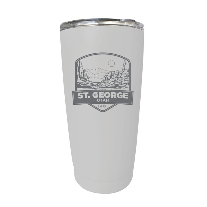 St. George Utah Souvenir 16 oz Engraved Stainless Steel Insulated Tumbler Image 1