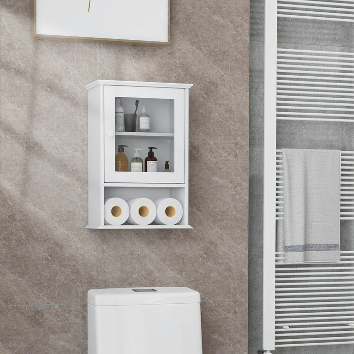 Wall Mounted Bathroom Cabinet Storage Organize Hanging Medicine Adjustable Shelf Image 2