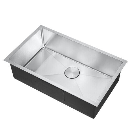 Handmade 30 Inch 304 Stainless Steel Undermount Kitchen Sink with Faucet Image 3