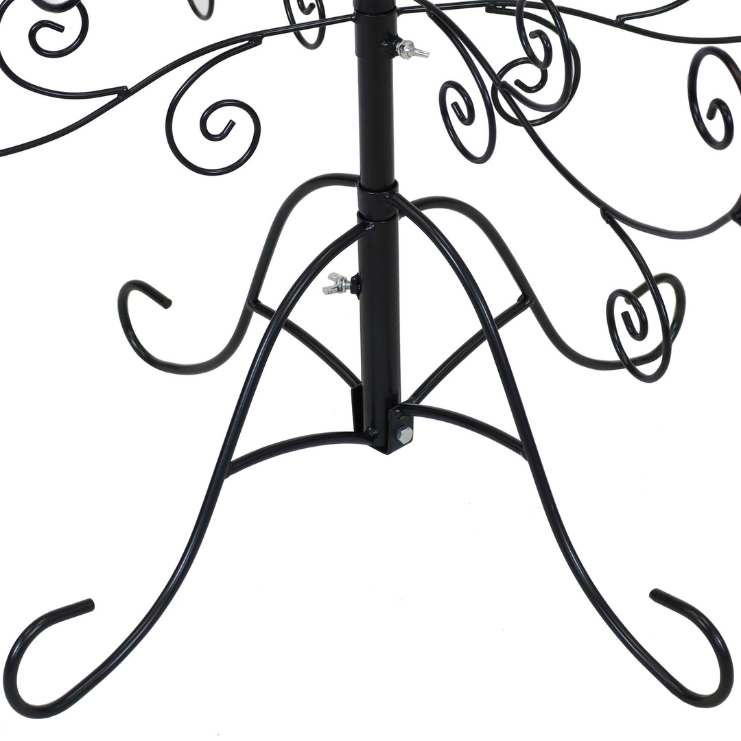 Sunnydaze Noelle Indoor Black Metal Christmas Ornament Tree - 5 ft Image 10