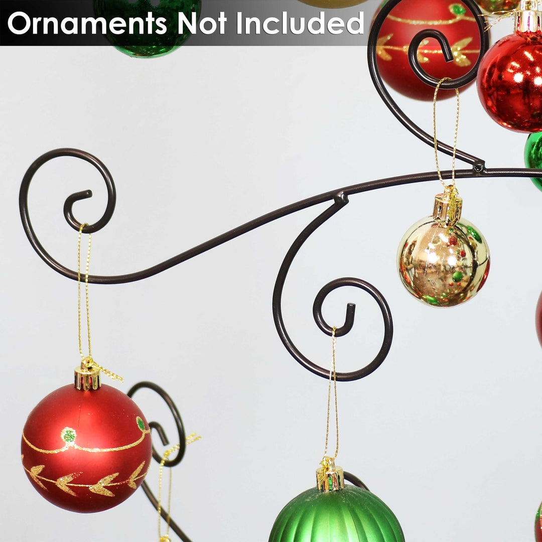 Sunnydaze Noelle Indoor Black Metal Christmas Ornament Tree - 5 ft Image 11