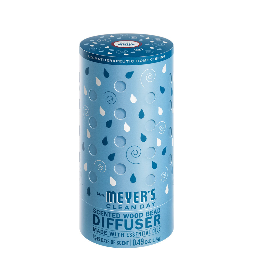 Mrs. Meyers Clean Day Rain Water Scented Wood Bead Diffuser, Made with Essential Oils, 0.49 oz Image 1