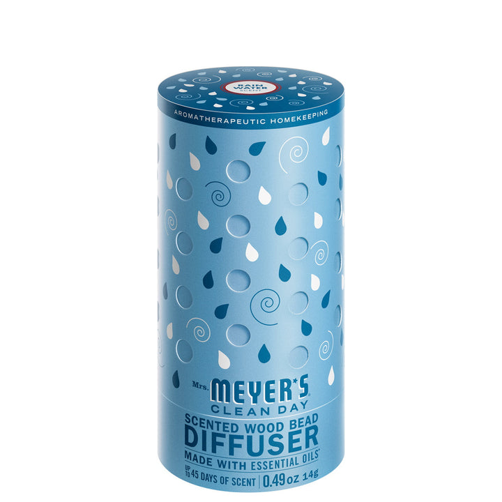 Mrs. Meyers Clean Day Rain Water Scented Wood Bead Diffuser, Made with Essential Oils, 0.49 oz Image 1