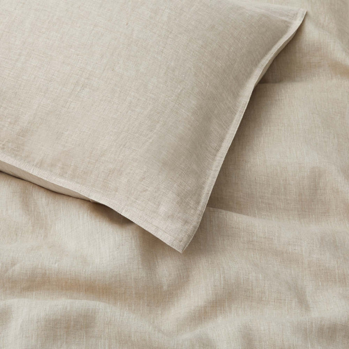 Luxurious Premium Flax Linen Duvet Cover Set, Natural Cooling and Moisture-Wicking, Beige, Full Queen Image 5