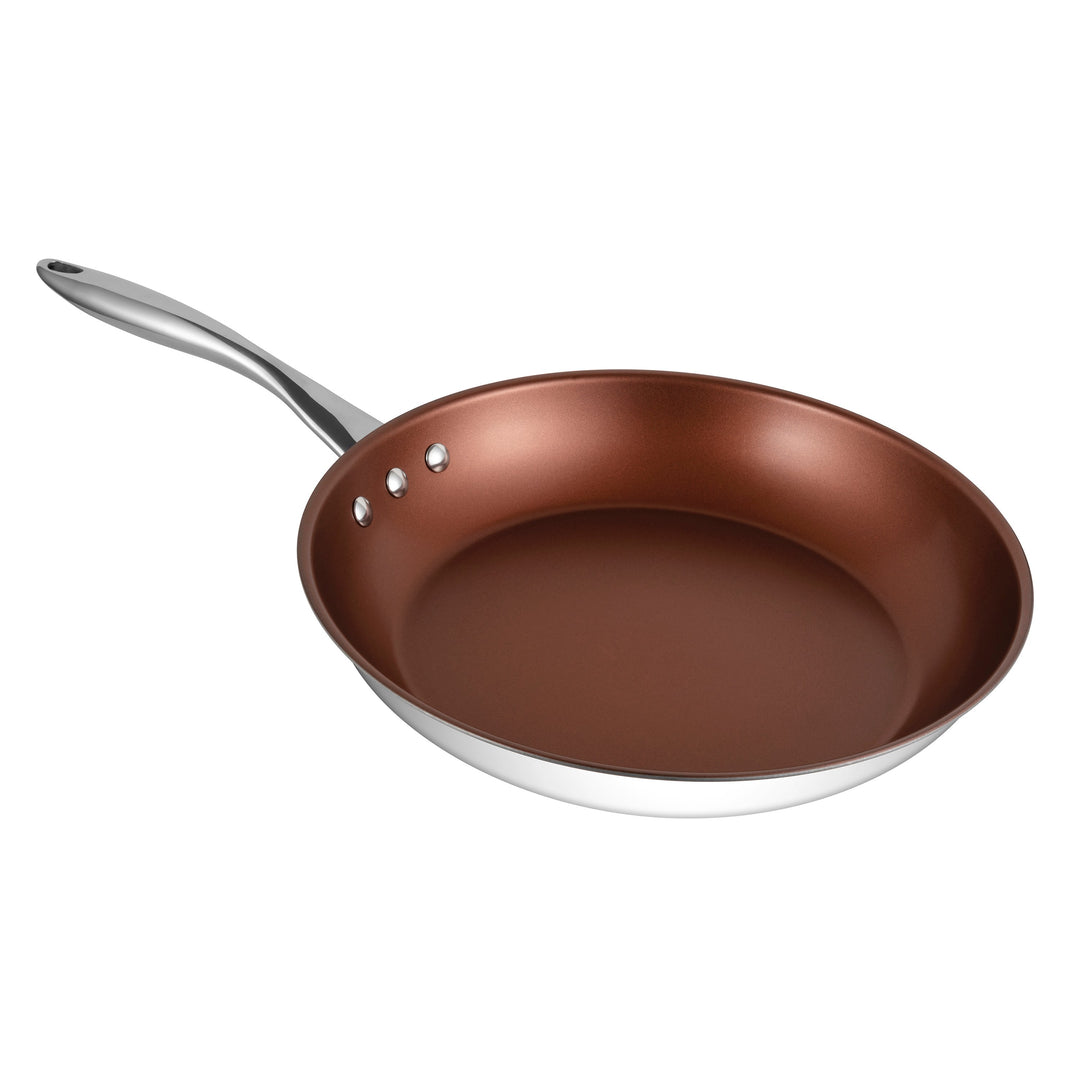 Ozeri Stainless Steel Pan ETERNA Non-Stick Coating Bronze Interior 10 Inch Image 4